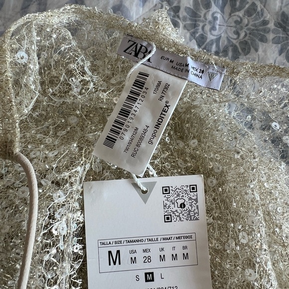 ZARA BEADED SEQUIN FITTED DRESS - Picture 9 of 14